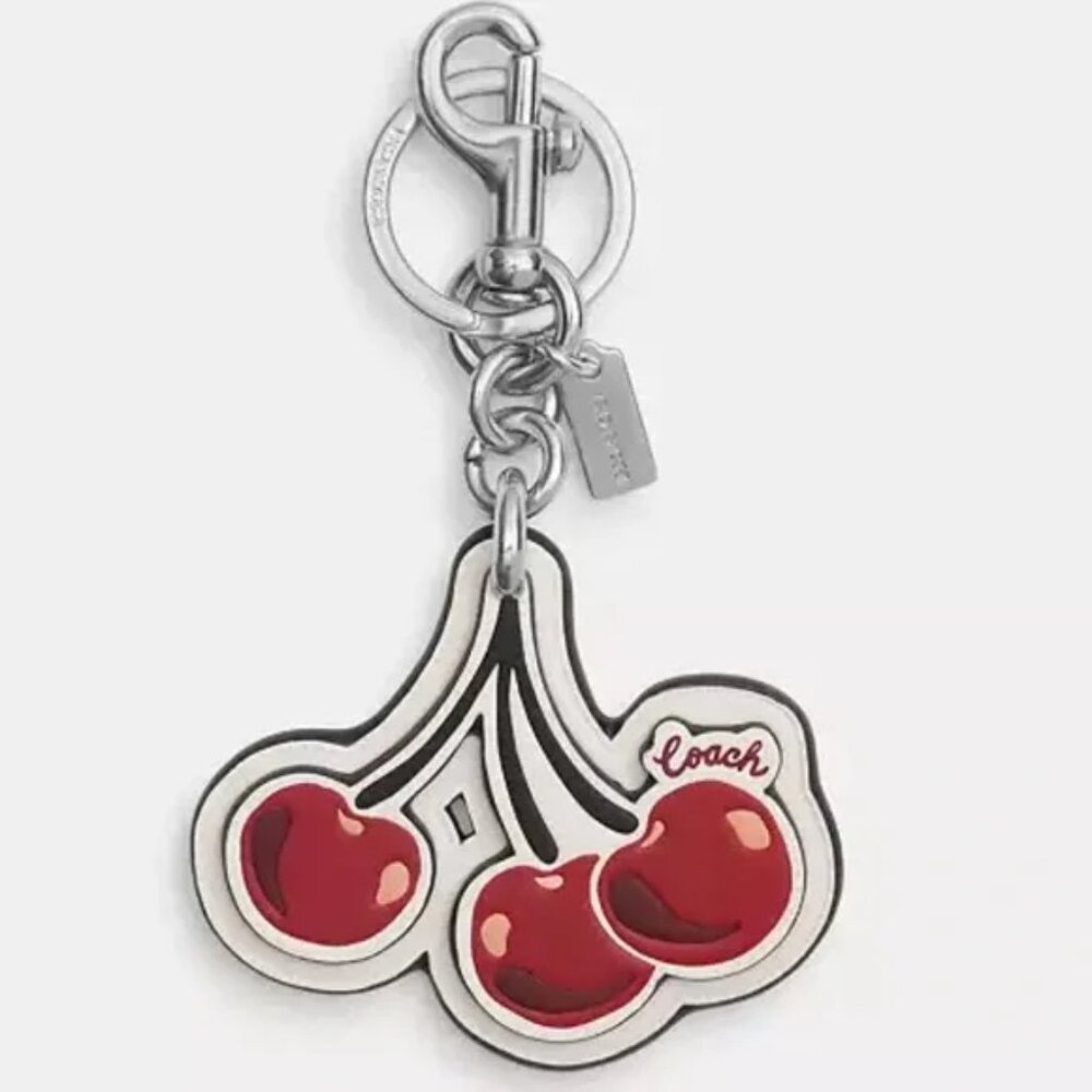 Coach Cherry Bag Charm Keychain Cherries Fob CZ092 Like New - Picture 2 of 14